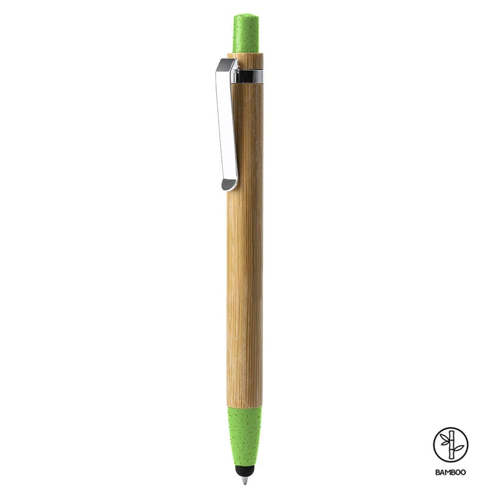 Pix din bambus si fibra de grau cu stylus pentru touchscreen OASIS BL8084TA114 - Green Print