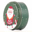 Cutie metalica rotunda verde cu model Mos Craciun XM724624 - Green Print