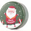 Cutie metalica rotunda verde cu model Mos Craciun XM724624 - Green Print