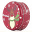 Cutie metalica rotunda rosie cu model ren de Craciun XM724789 - Green Print