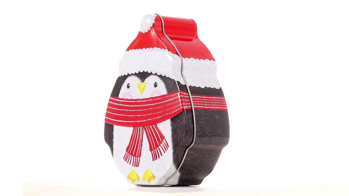 Cutie metalica cu forma pinguin XM764896 - Green Print