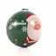 Glob de brad metalic verde cu model Mos Craciun Ø7 cm XM787817 - Green Print