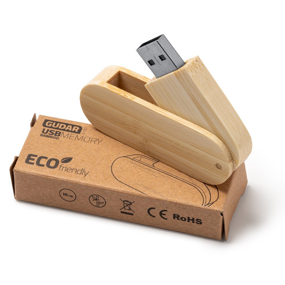 Stick USB 16GB cu carcasa de lemn GUDAR US4191G16999 - Green Print