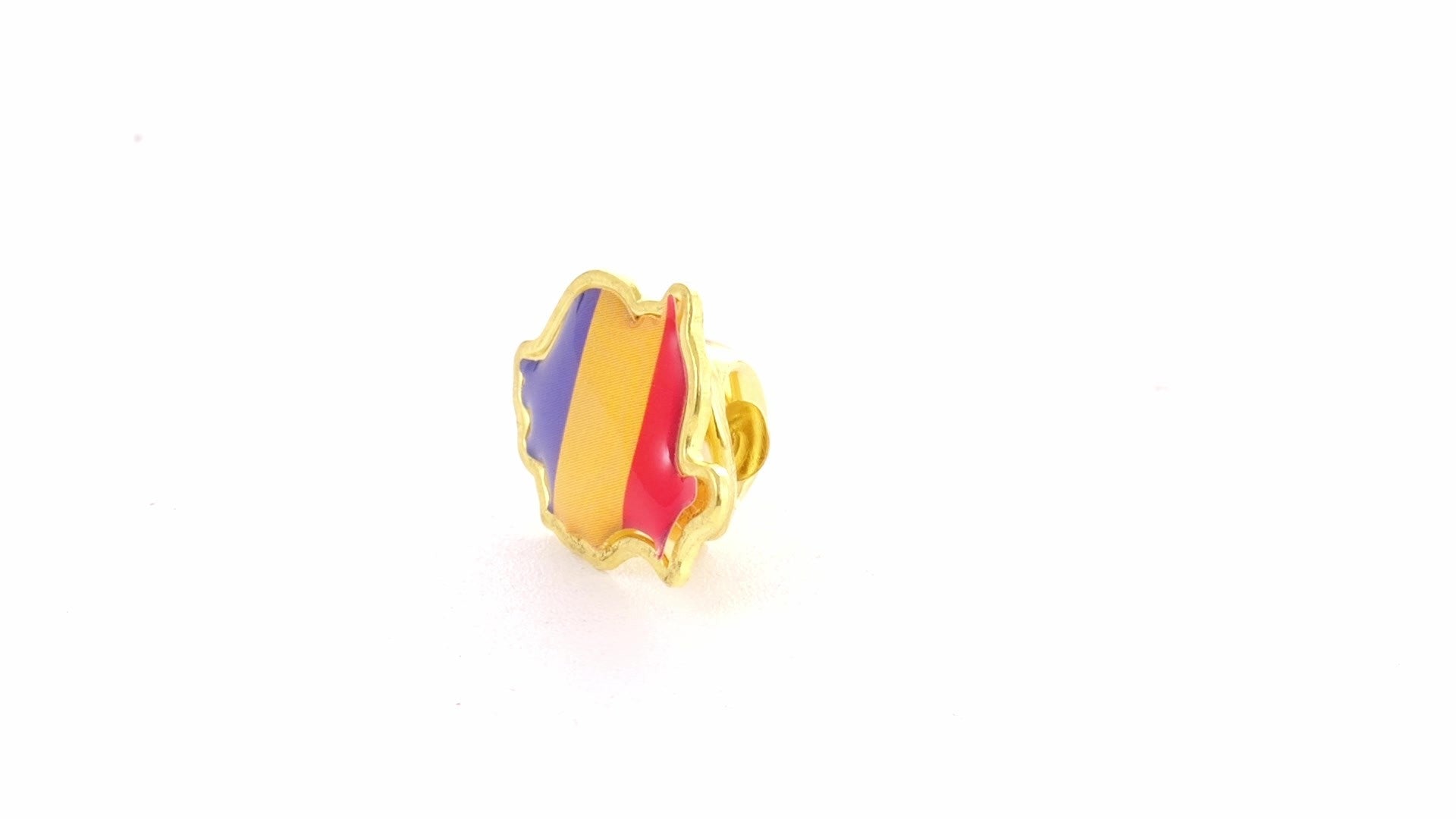 Pin metalic auriu tricolor ROMANIA ST706180 - Green Print