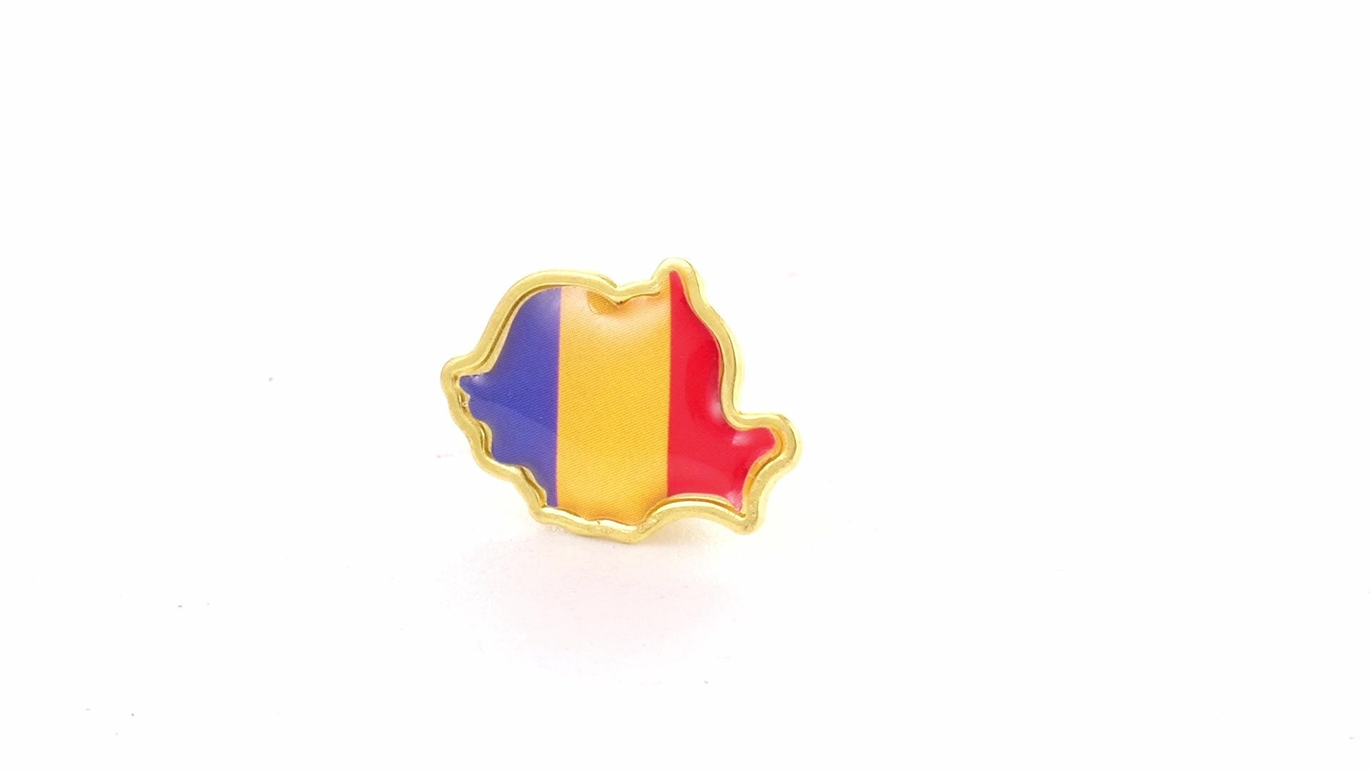 Pin metalic auriu tricolor ROMANIA ST706180 - Green Print