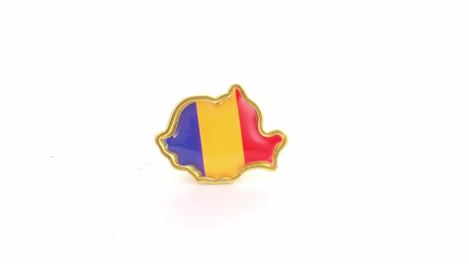 Pin metalic auriu tricolor ROMANIA ST706180 - Green Print