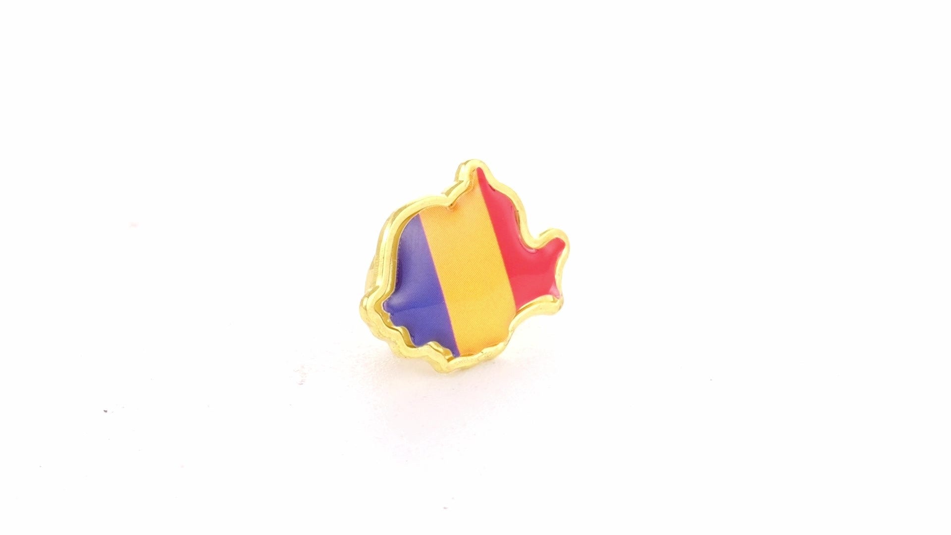 Pin metalic auriu tricolor ROMANIA ST706180 - Green Print
