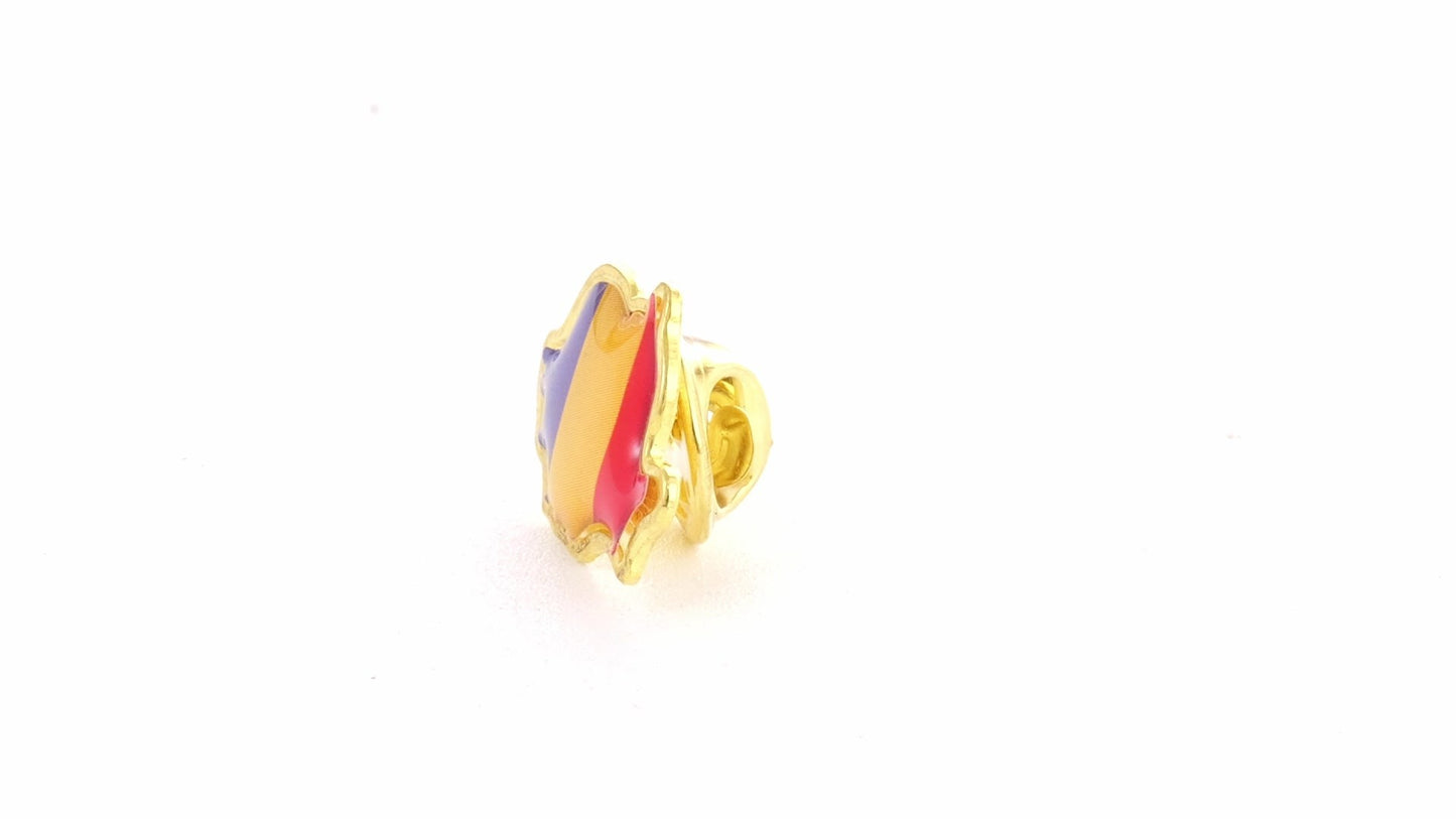 Pin metalic auriu tricolor ROMANIA ST706180 - Green Print