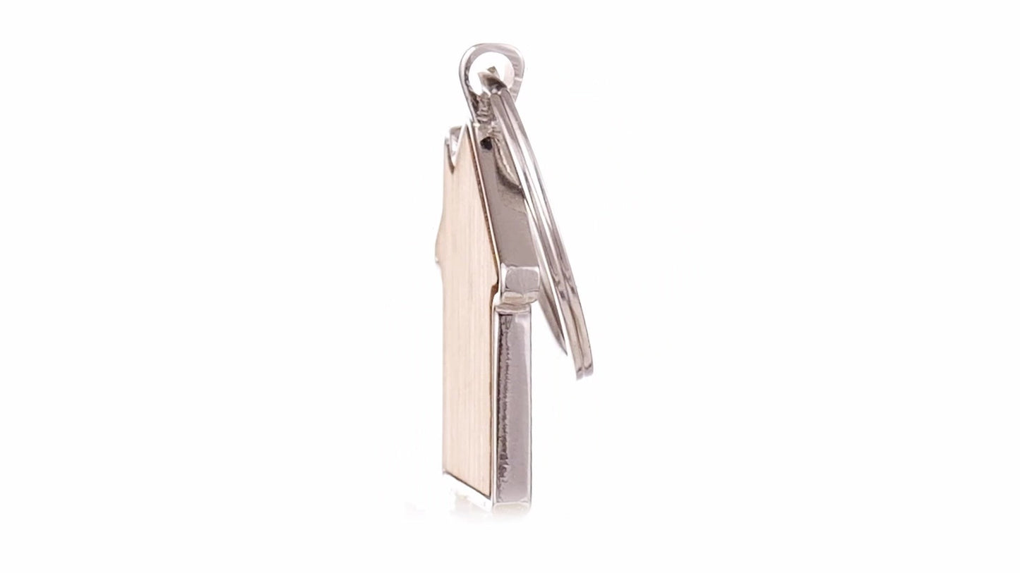 Breloc gravabil casa lemn+metal KO1148S129 - Green Print