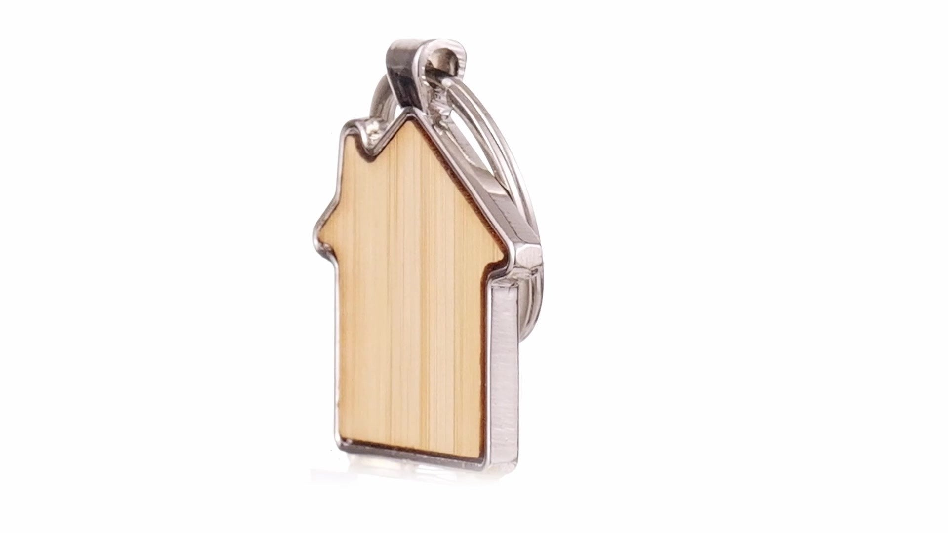 Breloc gravabil casa lemn+metal KO1148S129 - Green Print