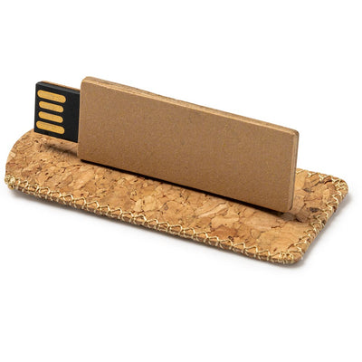 Stick USB 16GB din carton reciclat cu husa de pluta US4197G1629 - Green Print