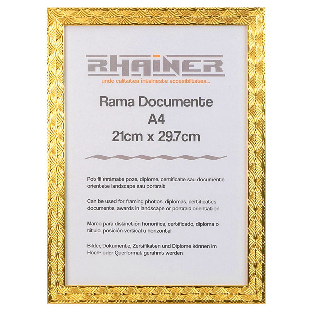 Rama foto Leon auriu texturat A4 FP086A452 - Green Print