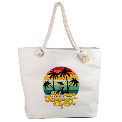 Geanta de plaja sublimabila tip canvas 51x40 TB158701 - Green Print