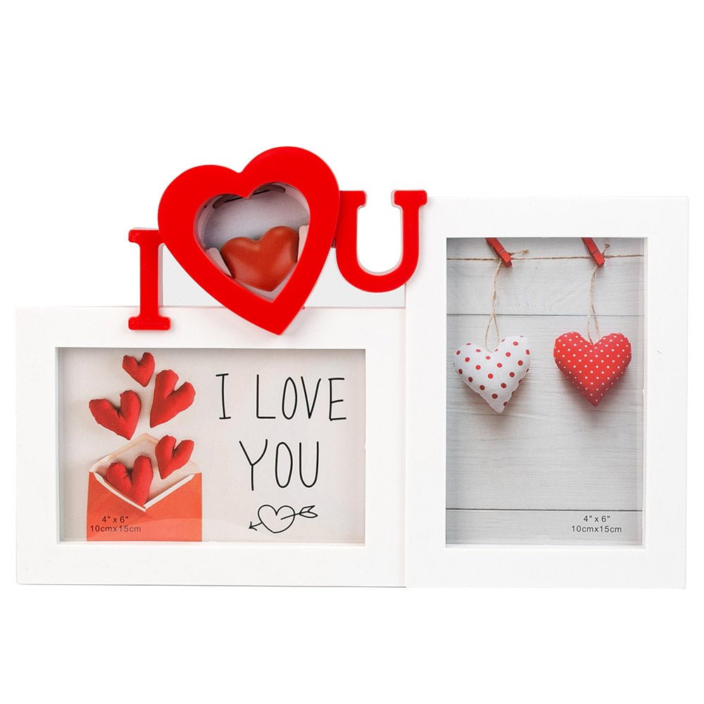Rama foto I LOVE YOU rosu 2 poze 8302R - Green Print