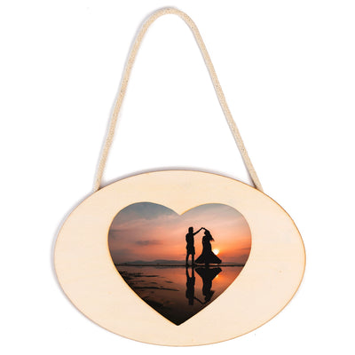 Rama foto lemn oval inima WD102925 - Green Print