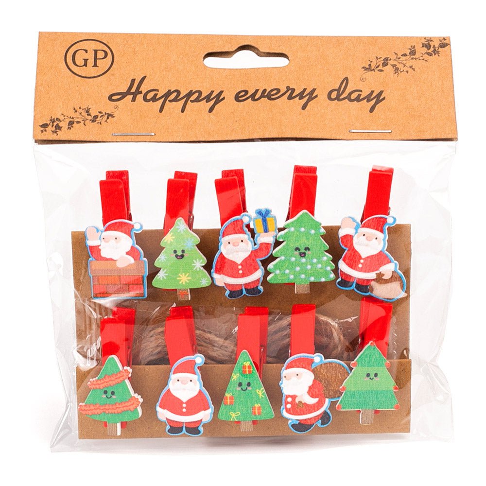 Mini carlige decorative CRACIUN1 - set 10 buc PR9001012 - Green Print