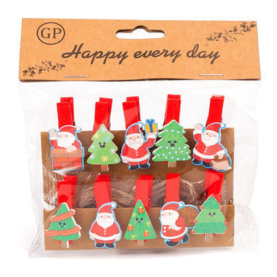 Mini carlige decorative CRACIUN1 - set 10 buc PR9001012 - Green Print