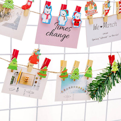 Mini carlige decorative CRACIUN1 - set 10 buc PR9001012 - Green Print