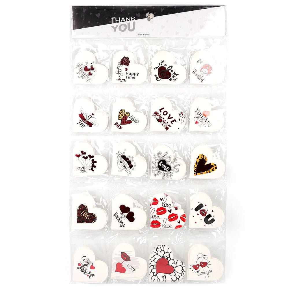 Mini felicitari inima modele LOVE3 - set 140 buc XCC3057 - Green Print