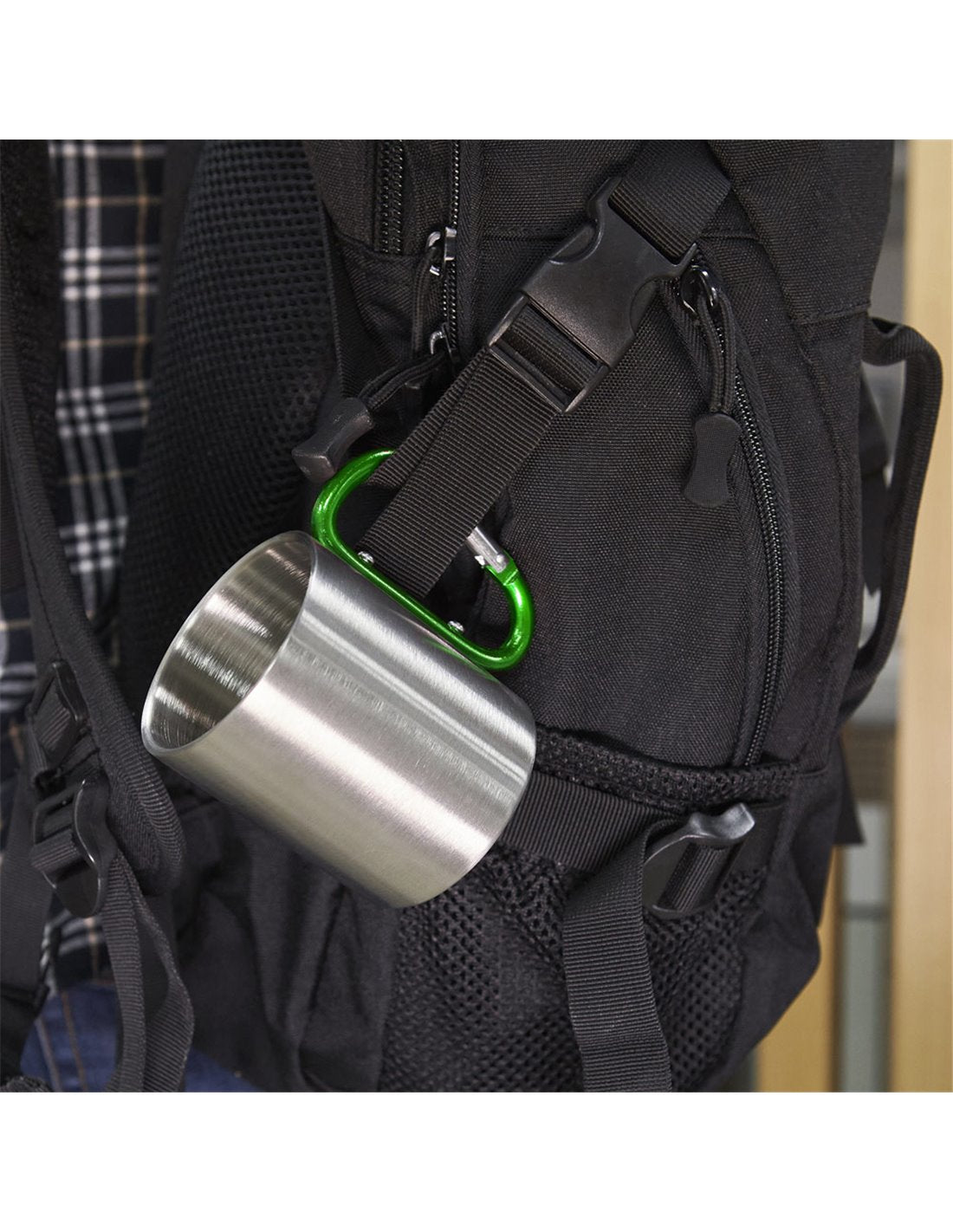 Cana metal inox sublimabila cu maner verde A5521 - Green Print
