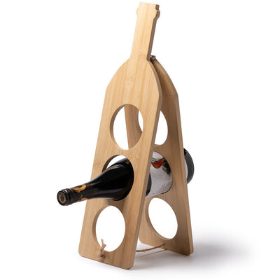 Suport sticle de vin din bambus MJ1134S129 - Green Print