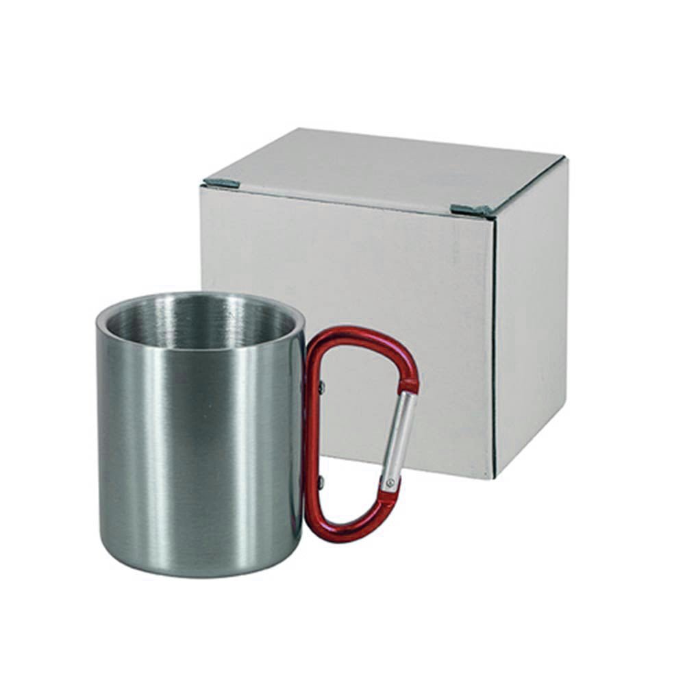 Cana metal inox sublimabila cu maner rosu A5512 - Green Print