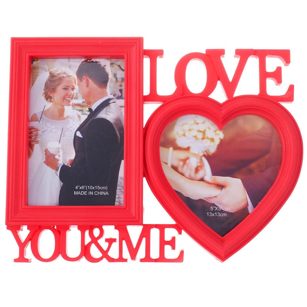 Rama foto colaj rosie LOVE YOU&ME 2 poze HS149720 - Green Print