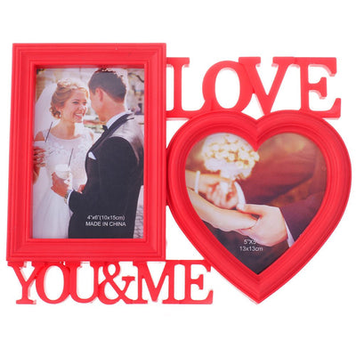 Rama foto colaj rosie LOVE YOU&ME 2 poze HS149720 - Green Print