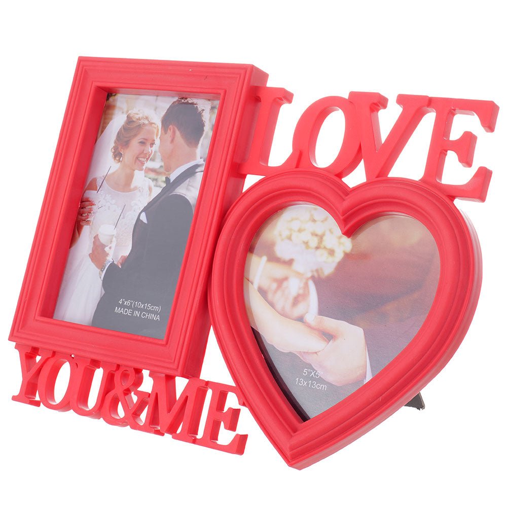 Rama foto colaj rosie LOVE YOU&ME 2 poze HS149720 - Green Print