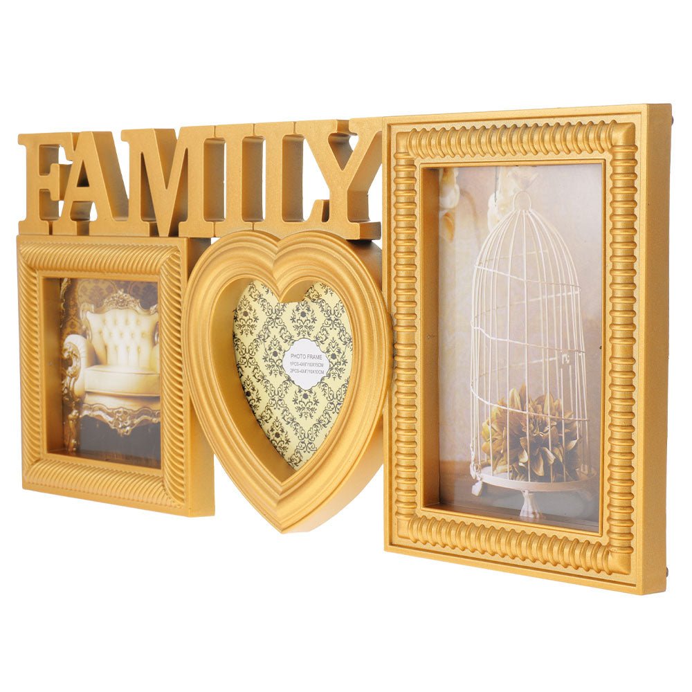 Rama foto colaj Family auriu 3 poze HS807827 - Green Print