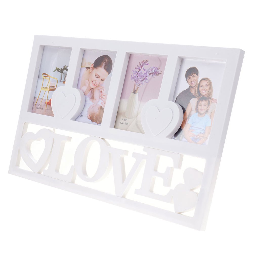Rama foto colaj LOVE inimi 4 poze HS318954 - Green Print