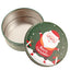 Cutie metalica rotunda verde cu model Mos Craciun XM724624 - Green Print