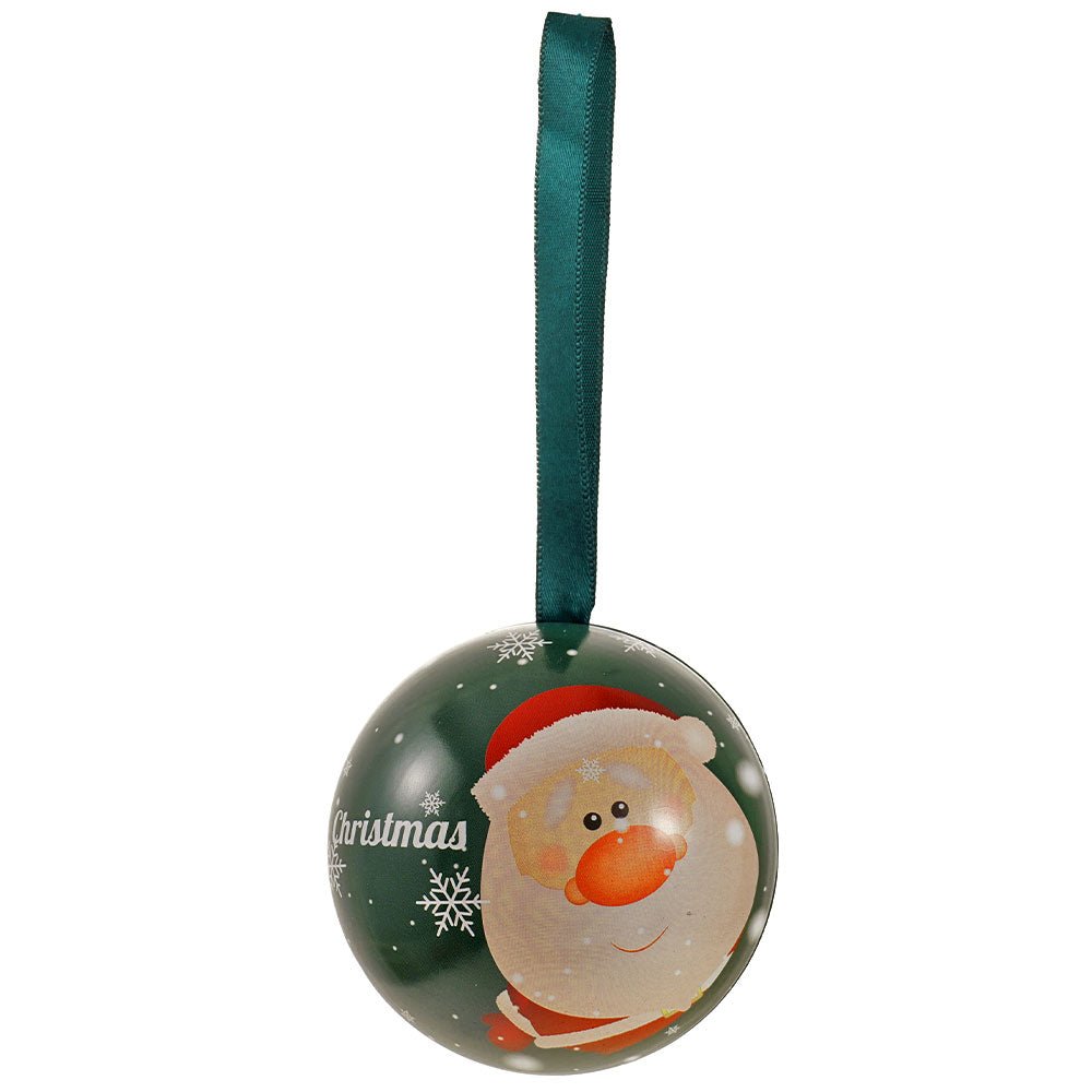 Glob de brad metalic verde cu model Mos Craciun Ø7 cm XM787817 - Green Print