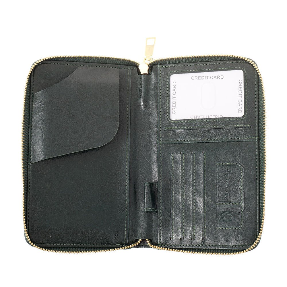 Portofel de acte din piele AIR - verde inchis TC610117 - Green Print
