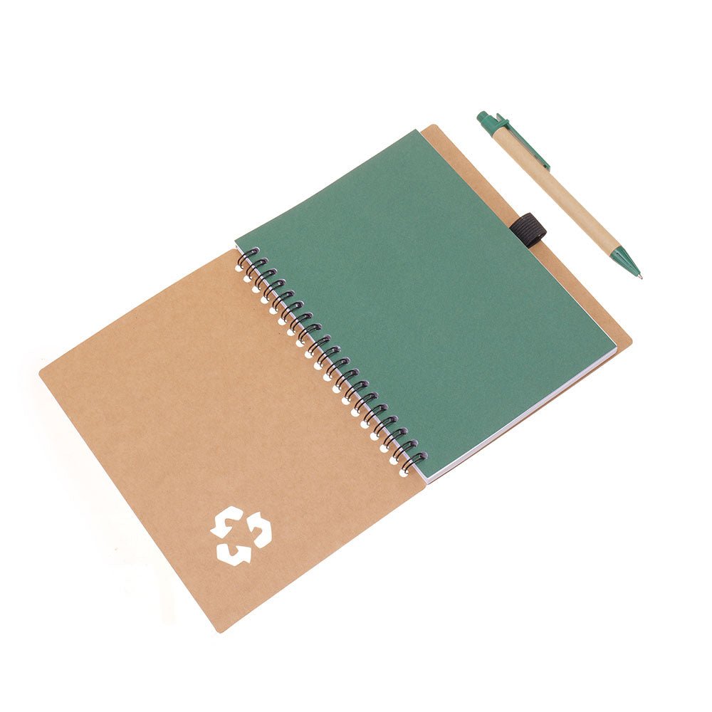 Agenda cu pix RECYCLE 13x18 NB320617 - Green Print