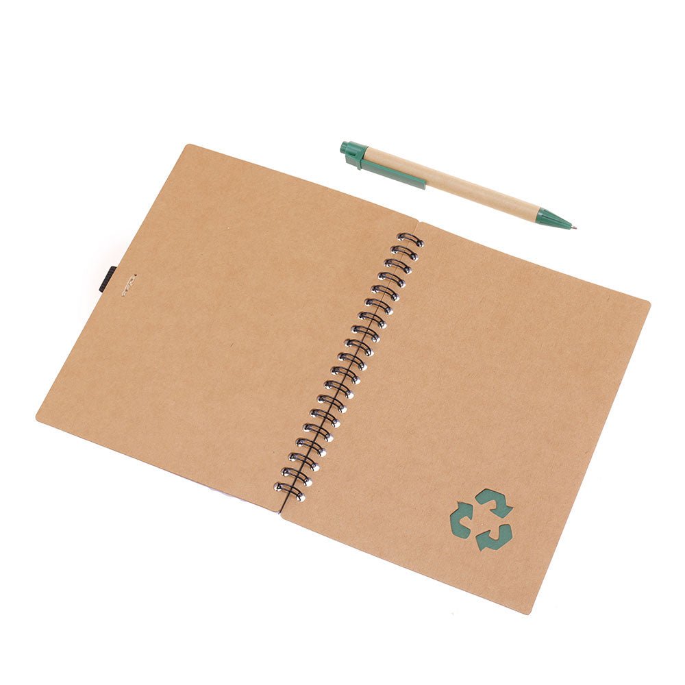 Agenda cu pix RECYCLE 13x18 NB320617 - Green Print