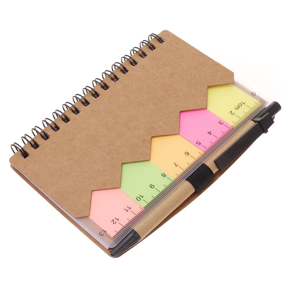 Agenda multifunctionala cu pix si notite adezive A6 NB602914 - Green Print