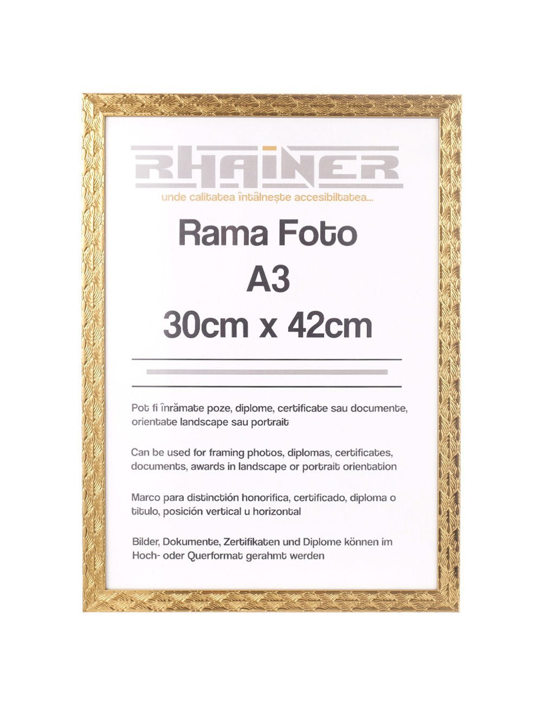 Rama foto Leon auriu texturat A3 FP086A352 - Green Print