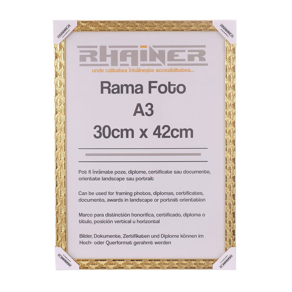 Rama foto Leon auriu texturat A3 FP086A352 - Green Print