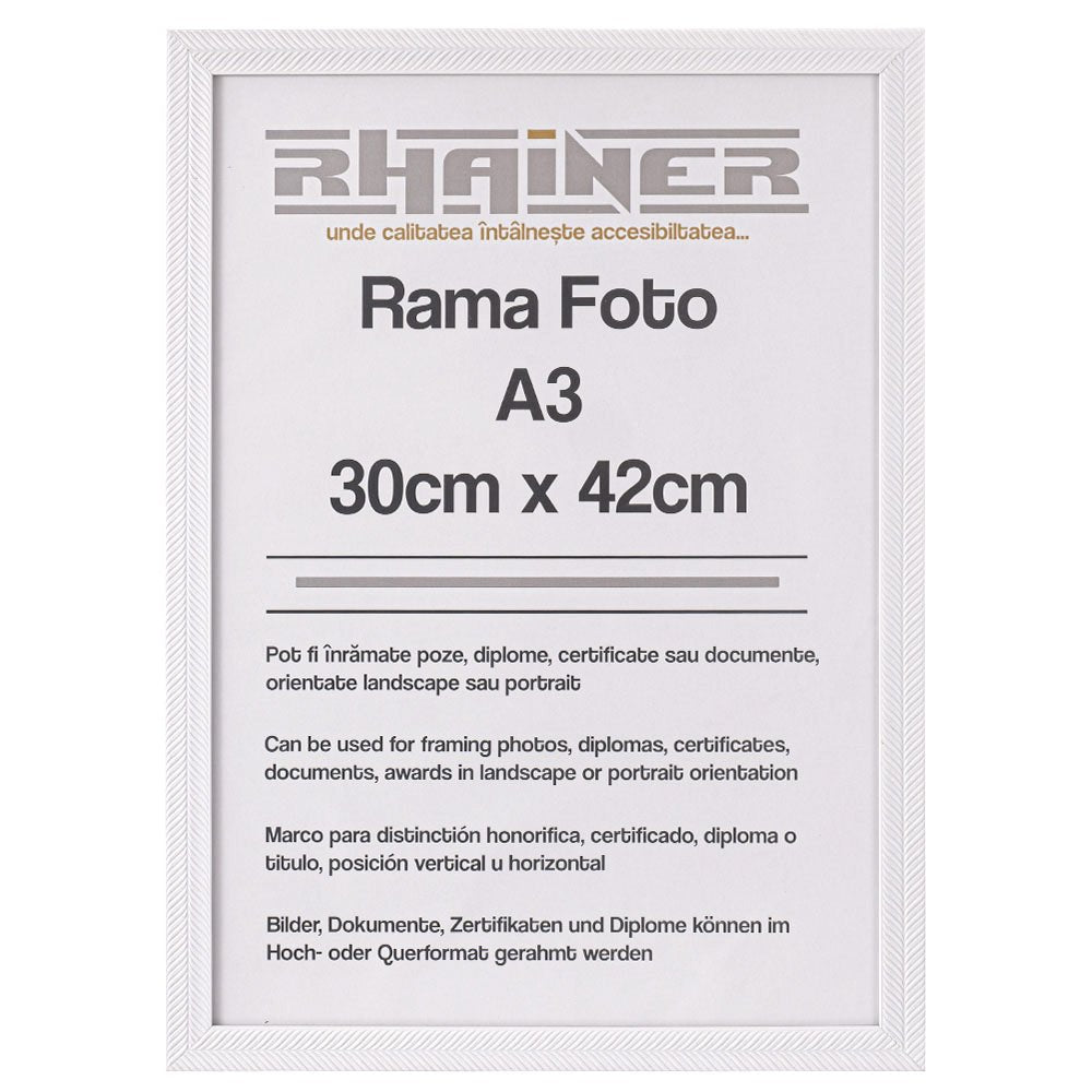 Rama foto Leon alb texturat A3 FP086A366 - Green Print
