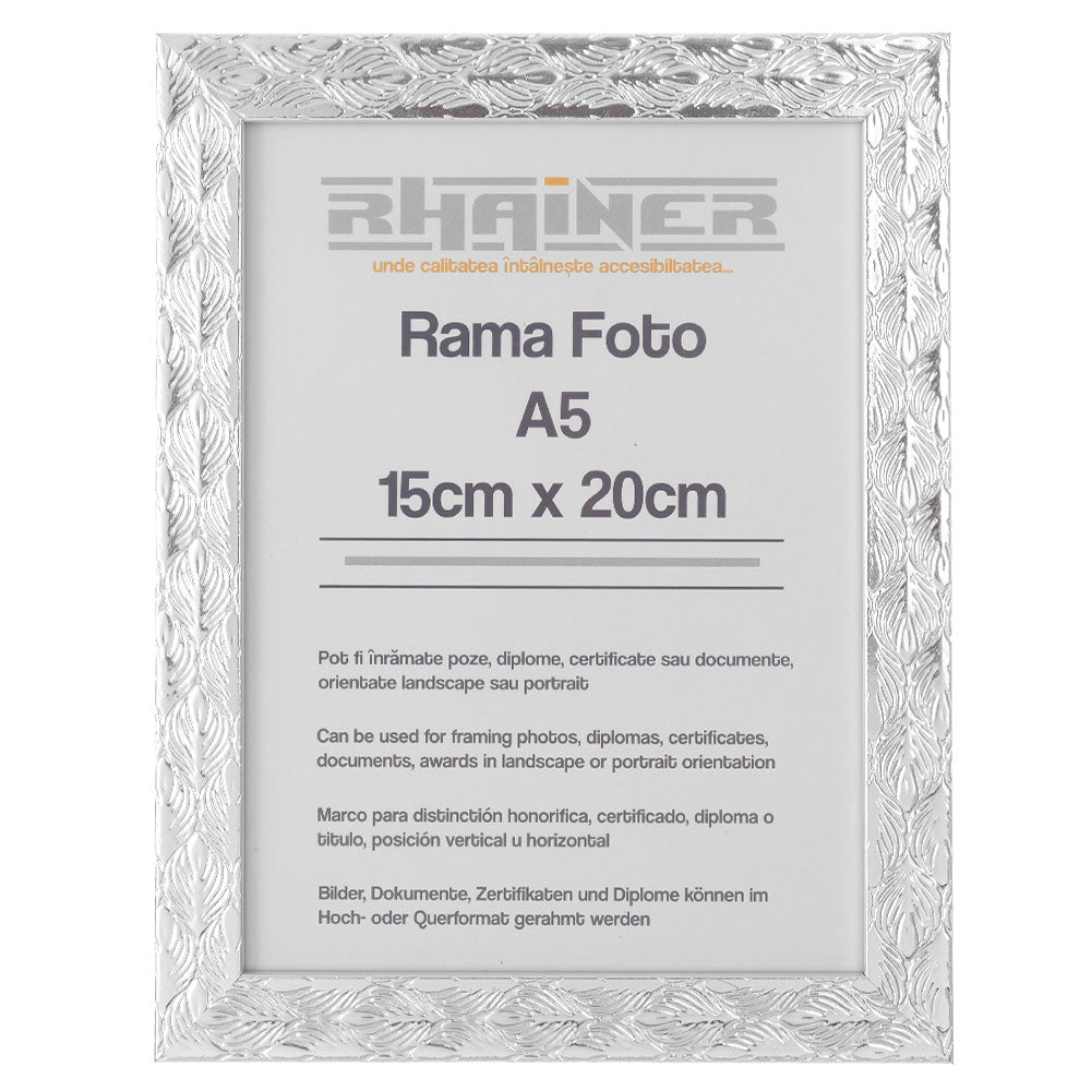 Rama foto Leon argintiu texturat A5 FP08622A5 - Green Print