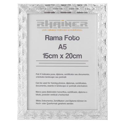 Rama foto Leon argintiu texturat A5 FP08622A5 - Green Print