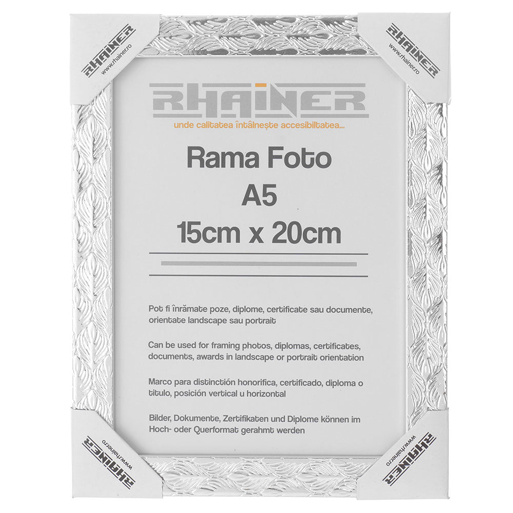Rama foto Leon argintiu texturat A5 FP08622A5 - Green Print