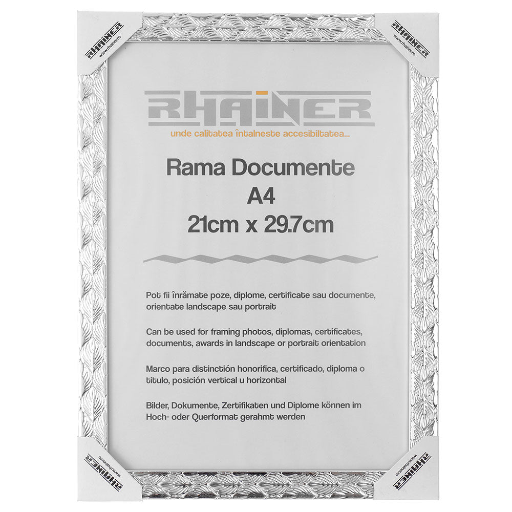 Rama foto Leon argintiu texturat A4 FP08622A4 - Green Print