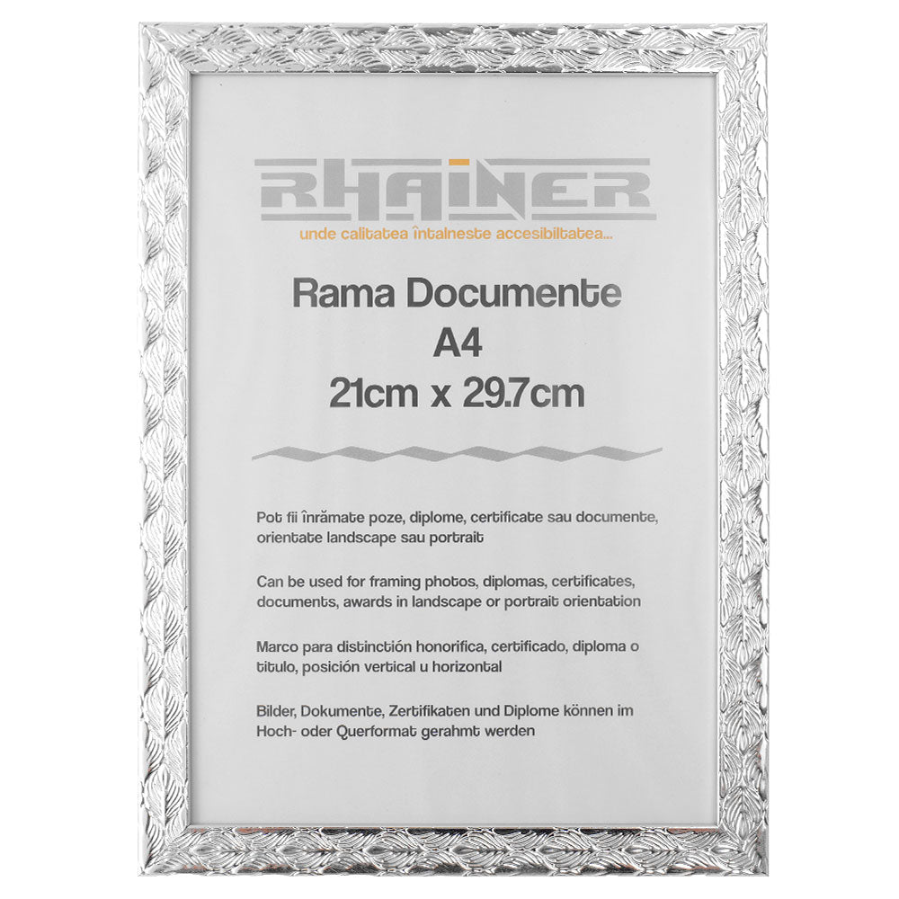 Rama foto Leon argintiu texturat A4 FP08622A4 - Green Print