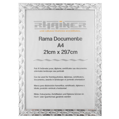 Rama foto Leon argintiu texturat A4 FP08622A4 - Green Print