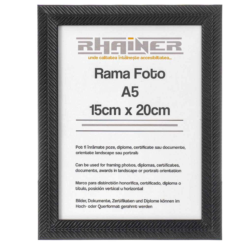 Rama foto Leon negru texturat A5 FP08691A5 - Green Print