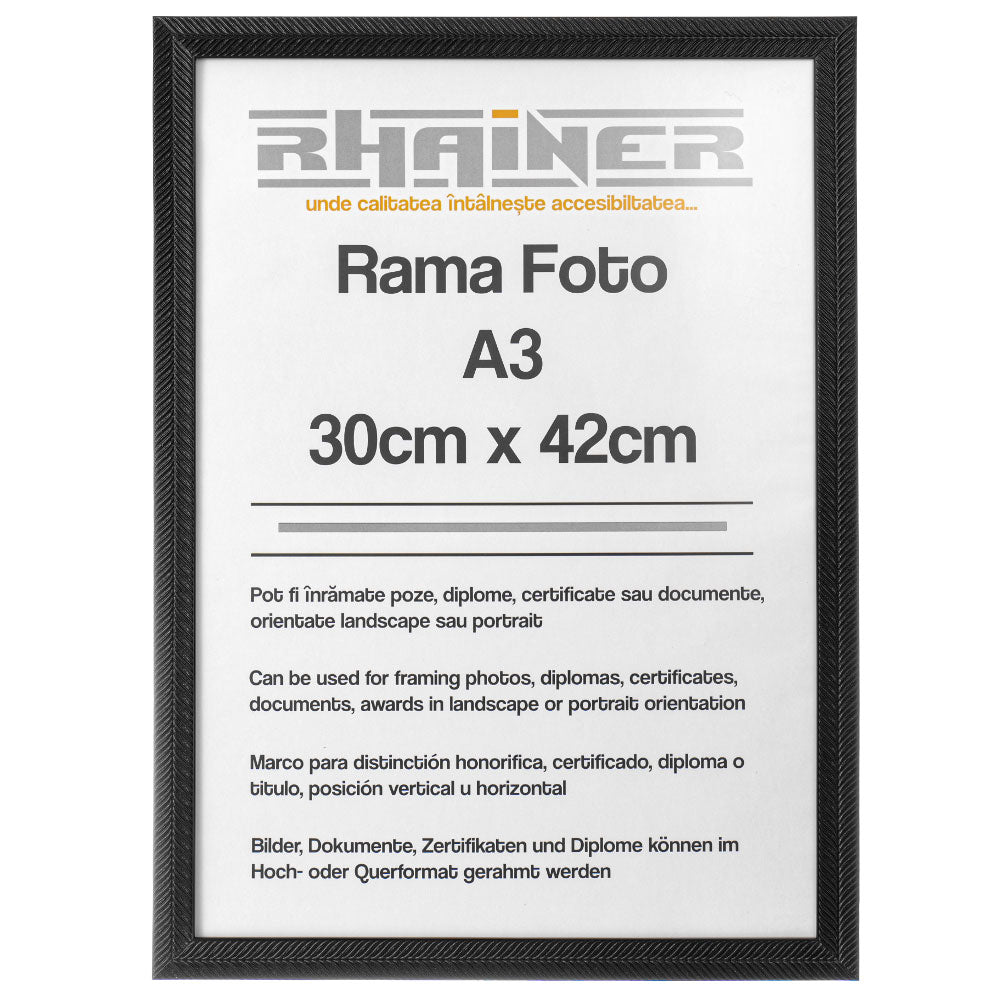 Rama foto Leon negru texturat A3 FP08691A3 - Green Print
