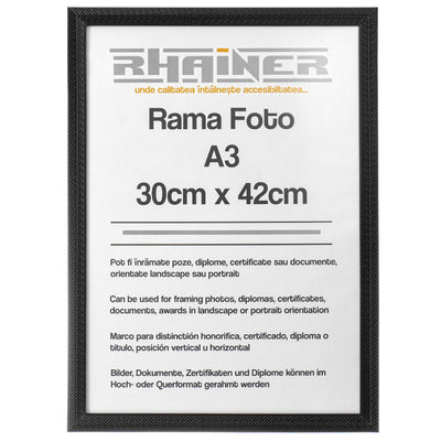 Rama foto Leon negru texturat A3 FP08691A3 - Green Print