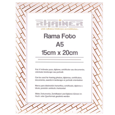 Rama foto Barrio alb+auriu rose A5 FP07121A5 - Green Print